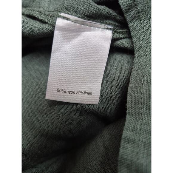 NWT Wonder Sleeveless Tank Green Tie Bow Strap Rayon/Linen Blend Sz M - Picture 7 of 10